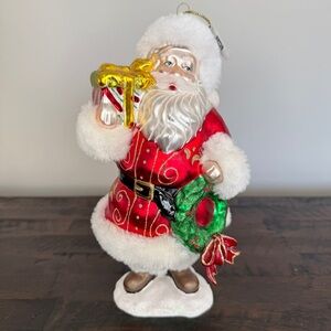Santa Claus Blown Glass Christmas Ornament Decor NEW Living Quarters